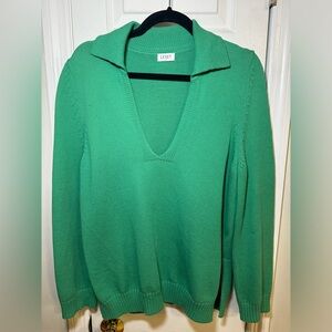 LESET plunge neckline sweater green size small